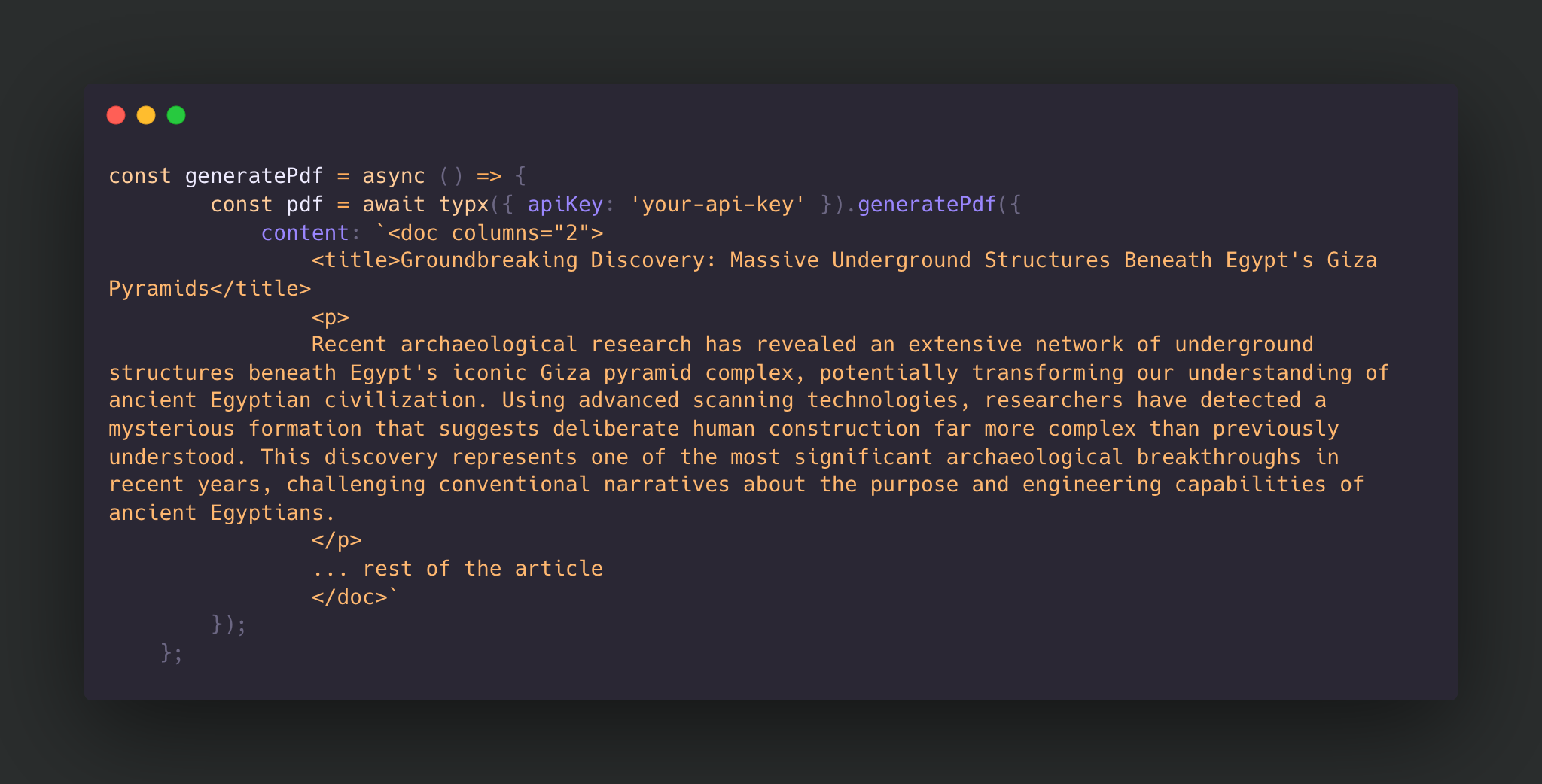 Typx API Example